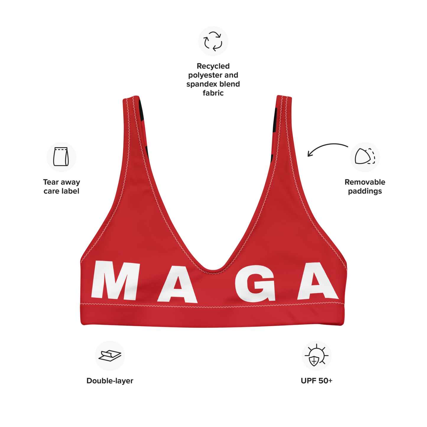 MAGA padded bikini top