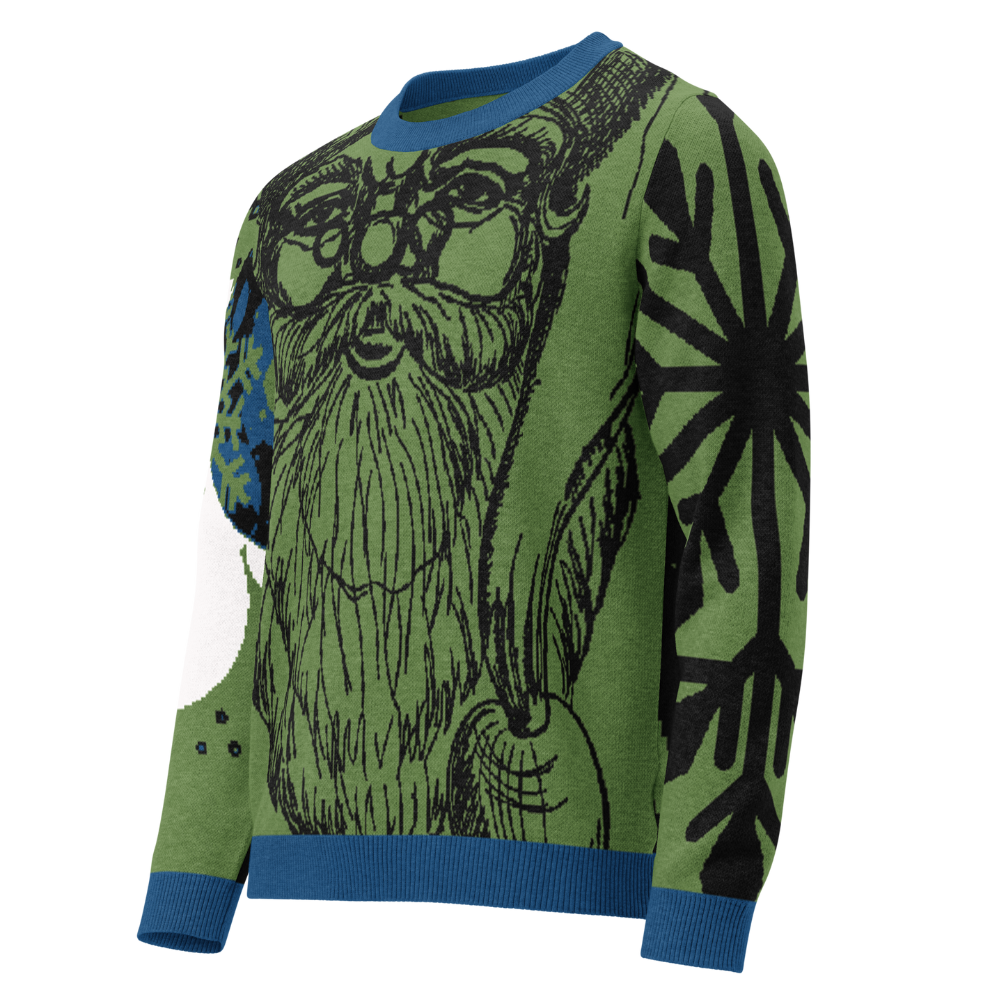 SANTA SKETCH Knitted Crew Neck Sweater (Grass)