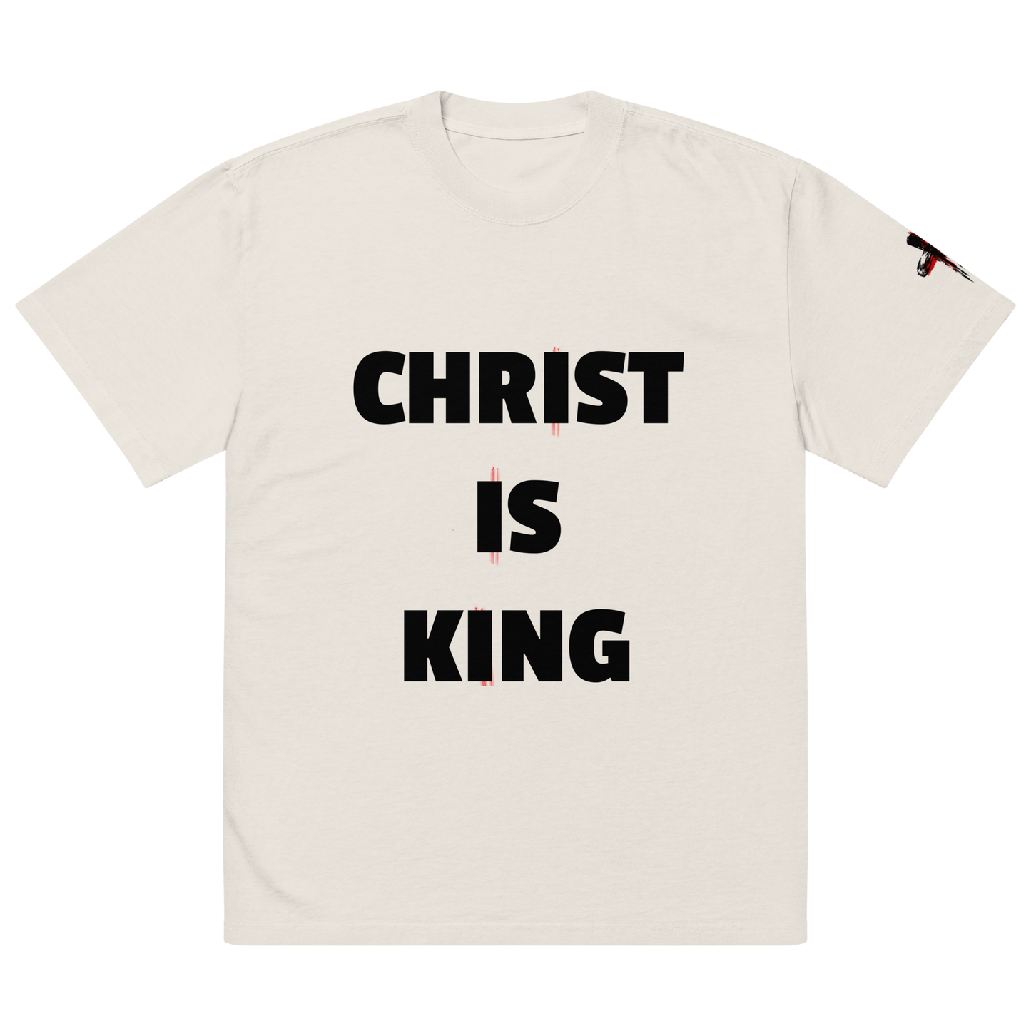CHRIST IS KING oversized faded tee (Black)
