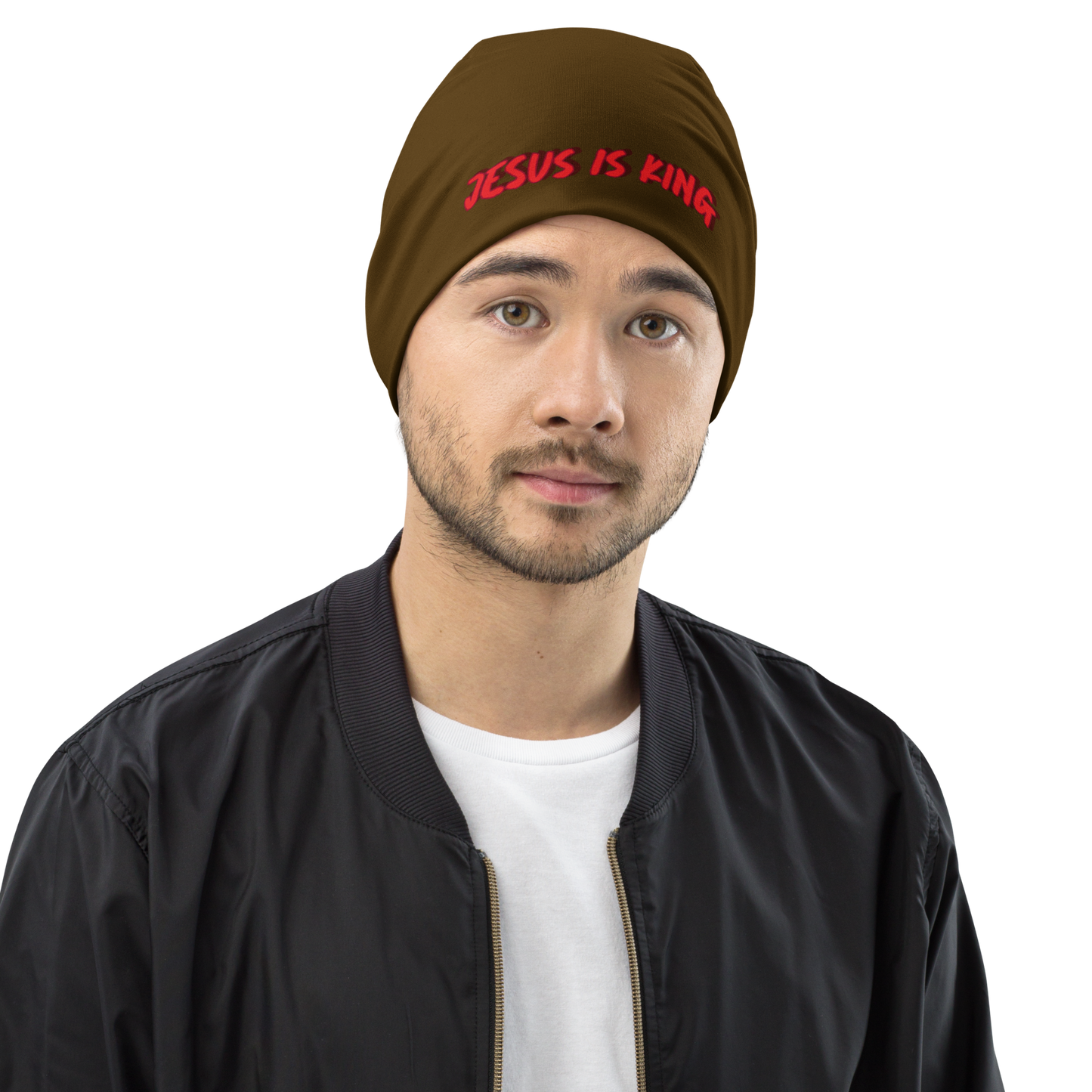 JESUS IS KING Beanie (BROWN)