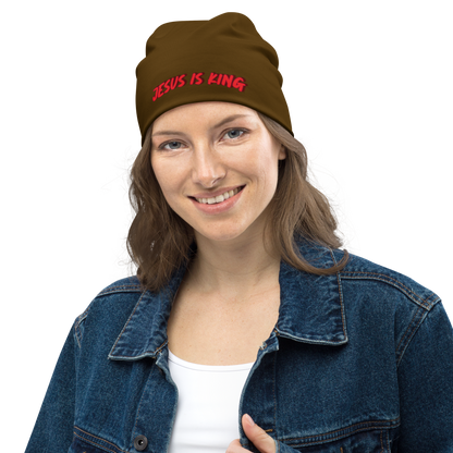 JESUS IS KING Beanie (BROWN)