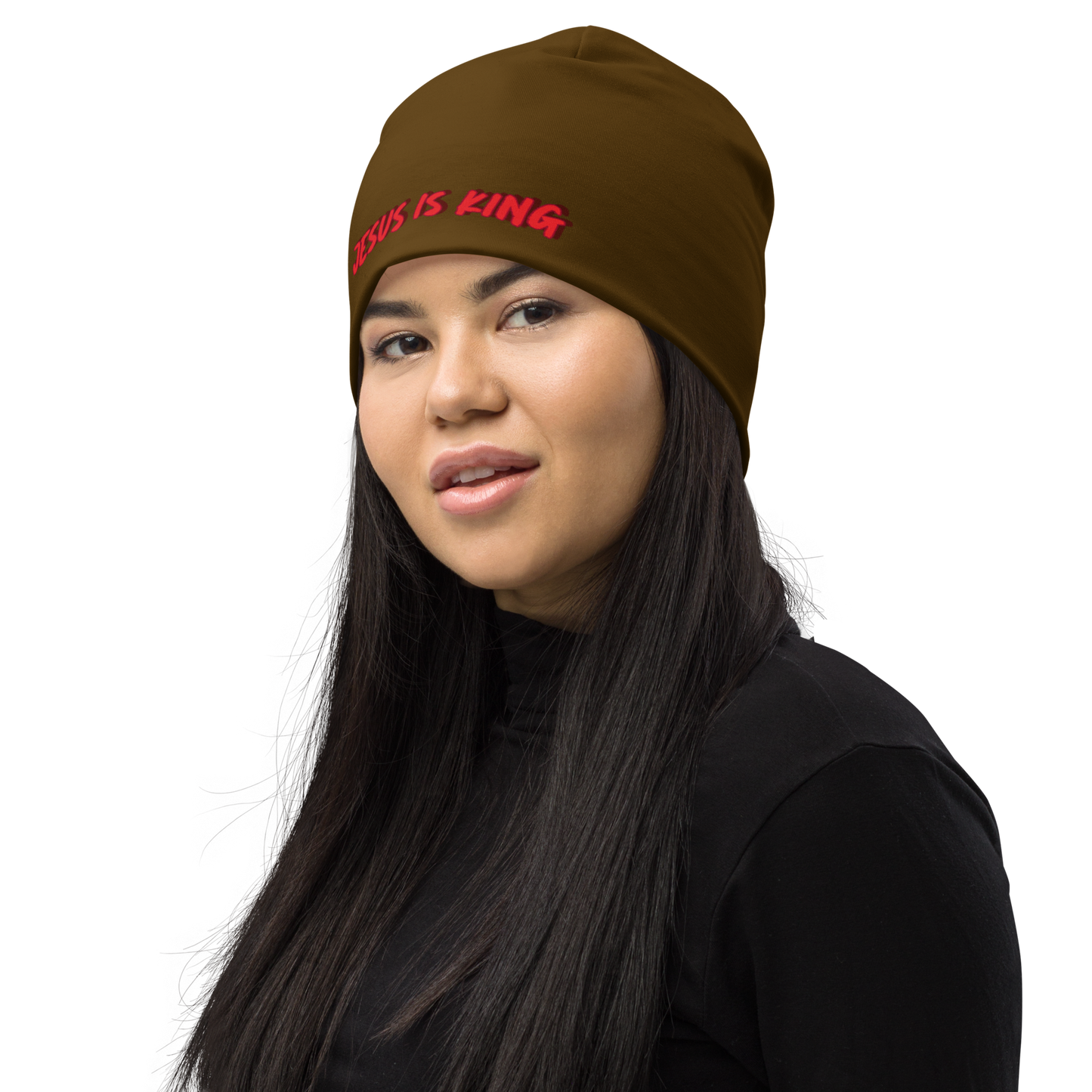 JESUS IS KING Beanie (BROWN)