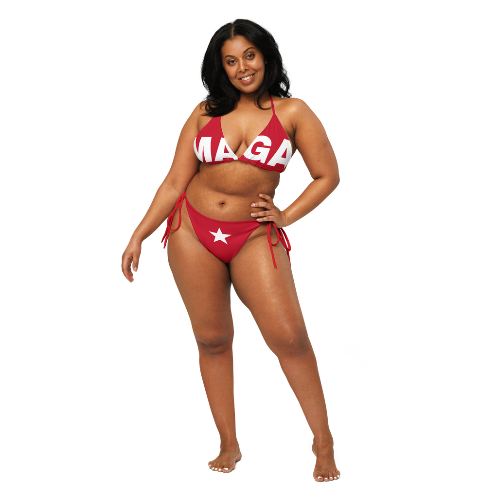 MAGA String Bikini (Red + White)