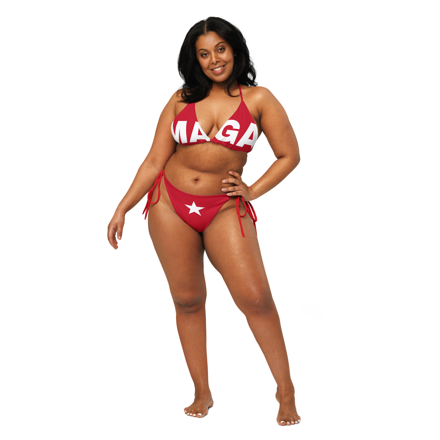 MAGA String Bikini (Red + White)