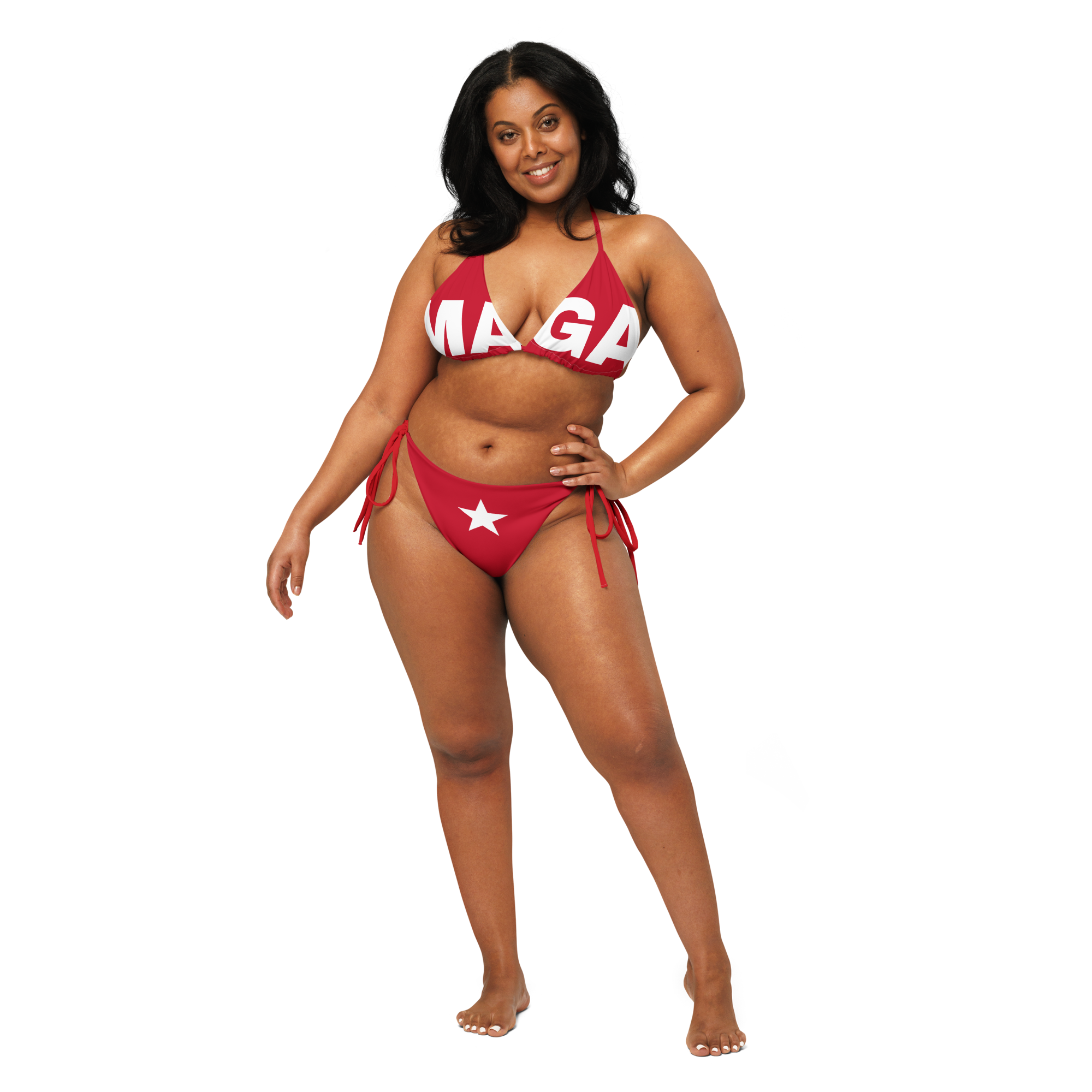 MAGA String Bikini (Red + White)
