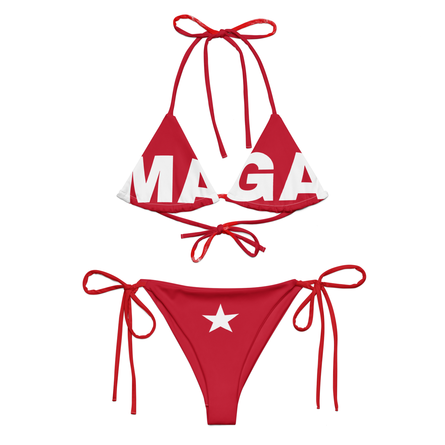 MAGA String Bikini (Red + White)