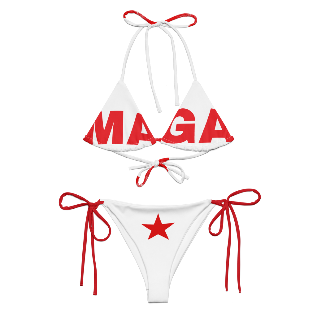 MAGA String Bikini (White + Red)