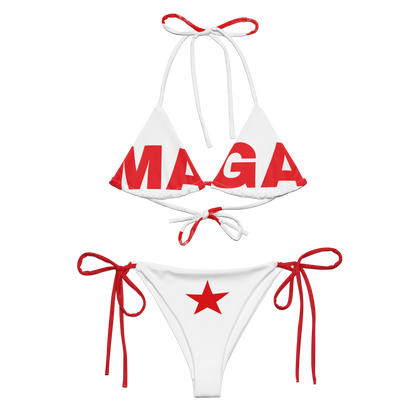 MAGA String Bikini (White + Red)