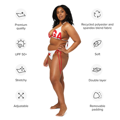 MAGA String Bikini (White + Red)