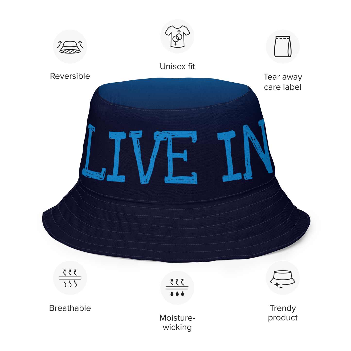 BE THE DREAM, LIVE IN THE LIGHT Reversible Bucket Hat