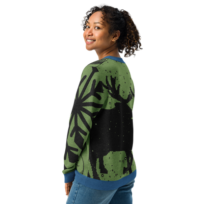SANTA SKETCH Knitted Crew Neck Sweater (Grass)