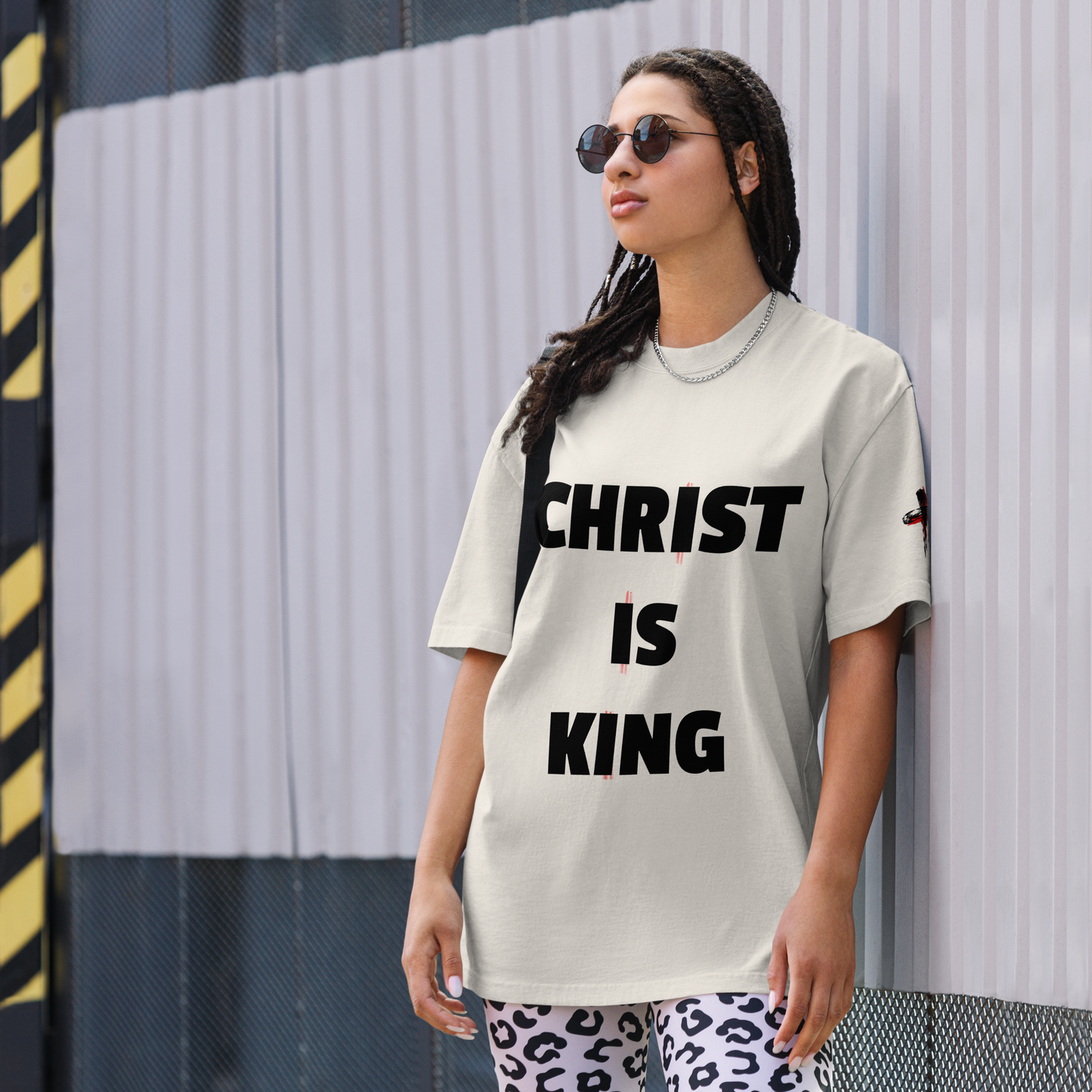 CHRIST IS KING oversized faded tee