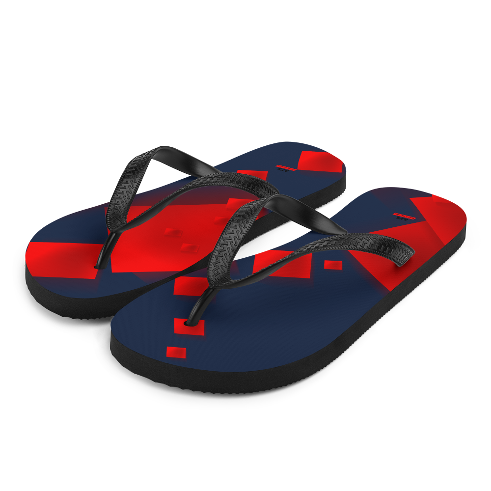 NAVY RED Flip-Flops