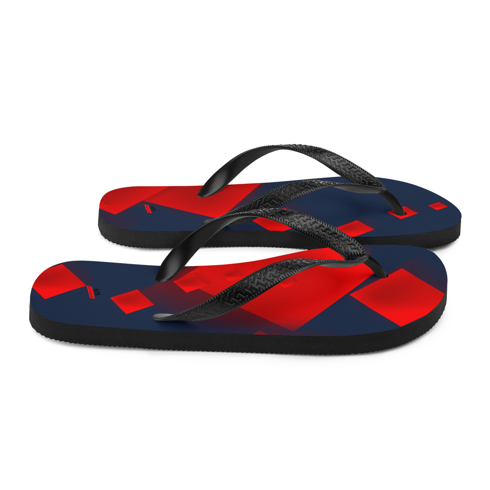 NAVY RED Flip-Flops