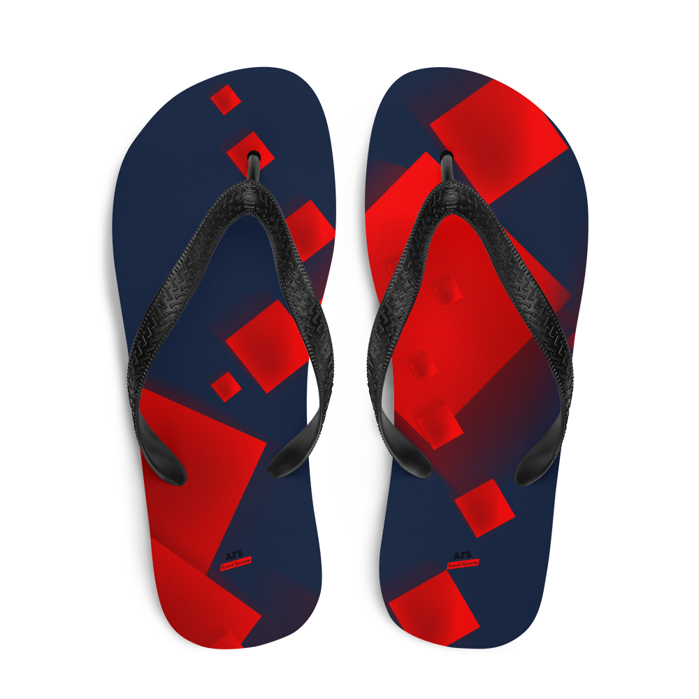 NAVY RED Flip-Flops