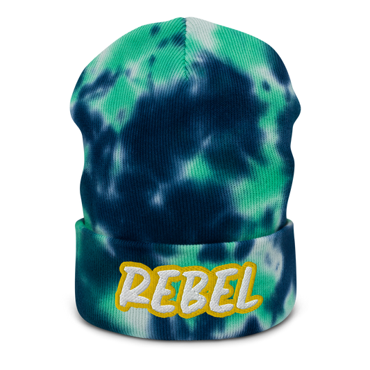 REBEL tie-dye beanie