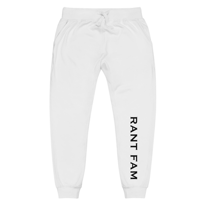 RANT FAM Fleece Sweatpants (WHITE)